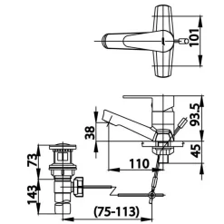Alternative view of Vòi lavabo COTTO CT2175AE Next I nóng lạnh chậu 3 lỗ