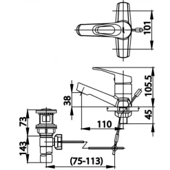 Alternative view of Vòi lavabo COTTO CT2177AE Next II nóng lạnh chậu 3 lỗ
