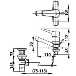 Alternative view of Vòi lavabo COTTO CT2179AE Next III nóng lạnh chậu 3 lỗ