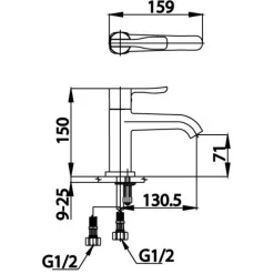 Alternative view of Vòi lavabo COTTO CT2180A Patchwork nóng lạnh