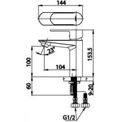 Alternative view of Vòi lavabo COTTO CT2401AF WALTZ nóng lạnh