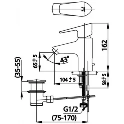 Alternative view of Vòi lavabo COTTO CT520F Dalta nóng lạnh