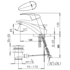 Alternative view of Vòi lavabo COTTO CT563A Augusta nóng lạnh