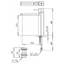 Alternative view of Vòi lavabo COTTO CT2043AY Enrico thân cao nóng lạnh