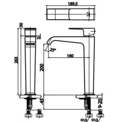 Alternative view of Vòi lavabo COTTO CT2191A thân cao nóng lạnh