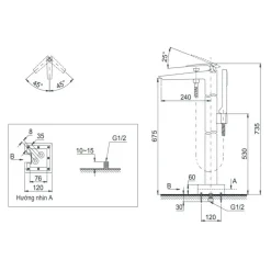 Alternative view of Vòi sen bồn tắm TOTO DM324CF nóng lạnh đặt sàn