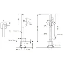 Alternative view of Vòi sen bồn tắm TOTO TBG02306AA#MBL đặt sàn màu đen mờ