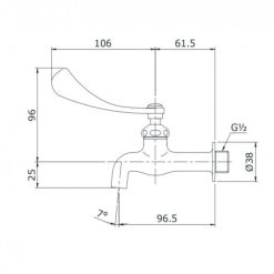 Alternative view of Vòi lạnh gắn tường TOTO T23BQ13