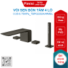 Vòi sen bồn tắm TOTO TBP02202AA#MBL 4 lỗ màu đen mờ cao cấp