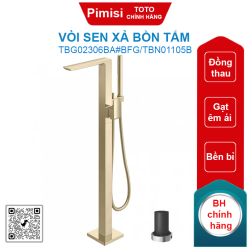 Vòi sen xả bồn tắm TOTO TBG02306BA#BFG/TBN01105B nóng lạnh đặt sàn màu vàng Pháp mờ