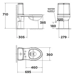Alternative view of Bồn cầu American Standard VF-1858 (VF1858) 1 khối dòng Cozy
