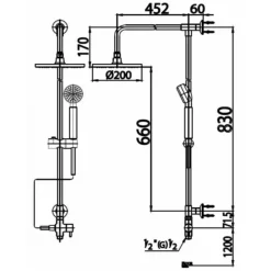 Alternative view of Thân sen cây COTTO CT623S tắm đứng
