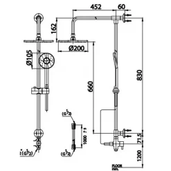 Alternative view of Thân sen cây COTTO CT623Z94Z10D#BL nóng lạnh màu đen