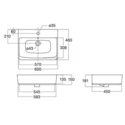 Alternative view of Chậu lavabo American Standard VF-0620 (WP-F520) đặt bàn