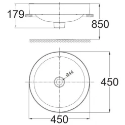 Alternative view of Chậu lavabo American Standard WP-0639 (WP0639) đặt bàn tròn 450mm