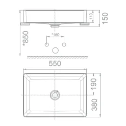 Alternative view of Chậu lavabo American Standard WP-F412 (WPF412) Acacia E Supasleek đặt bàn