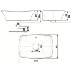 Alternative view of Chậu lavabo American Standard WP-F602 (WPF602) đặt bàn 600x417 mm