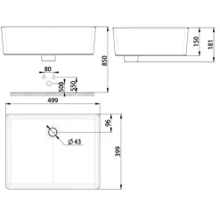 Alternative view of Chậu lavabo American Standard WP-F611 (WPF611) đặt bàn
