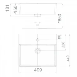 Alternative view of Chậu lavabo American Standard WP-F613 (WPF613) Square đặt bàn