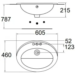Alternative view of Chậu lavabo American Standard 0477-WT (0477WT) dương vành