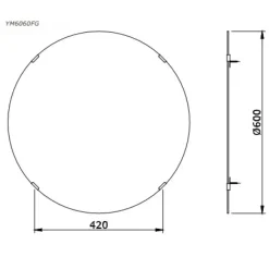 Alternative view of Gương nhà tắm TOTO YM6060FG chống mốc