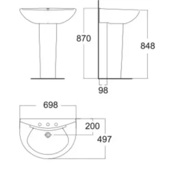 Alternative view of Chậu lavabo American Standard 0956-WT/0775-WT Activa treo tường