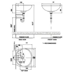 Alternative view of Chậu lavabo American Standard VF-0940 (VF0940) Gala treo tường