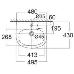 Alternative view of Chậu lavabo American Standard VF-0947 (VF0947) Codie treo tường