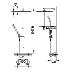 Alternative view of Vòi sen cây COTTO CT2042W nhiệt độ