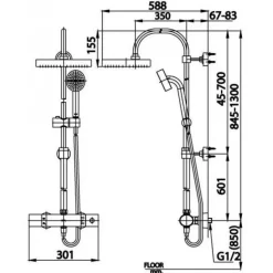 Alternative view of Vòi sen cây COTTO CT3014ZH016 tự động điều chỉnh