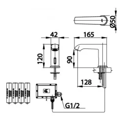 Alternative view of Vòi lavabo cảm ứng Cotto CT4905DC lạnh dùng pin