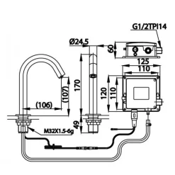 Alternative view of Vòi lavabo cảm ứng COTTO CT4907AC lạnh dùng điện