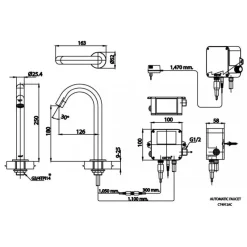 Alternative view of Vòi lavabo cảm ứng COTTO CT4912AC lạnh thân cao dùng điện
