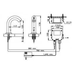 Alternative view of Vòi lavabo cảm ứng COTTO CT4916AC lạnh 220V