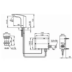 Alternative view of Vòi lavabo cảm ứng Cotto CT537DC dùng pin