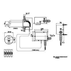 Alternative view of Vòi lavabo cảm ứng Cotto CT538DC gắn tường dùng pin