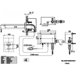 Alternative view of Vòi lavabo cảm ứng COTTO CT539AC gắn tường lạnh 220V