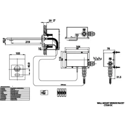Alternative view of Vòi lavabo cảm ứng Cotto CT539DC(LD) gắn tường lạnh dùng pin