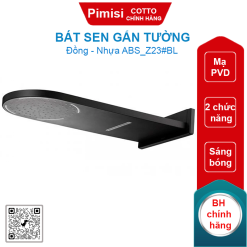 Bát sen gắn tường Cotto Z23#BL đèn Led 2 chức năng màu đen