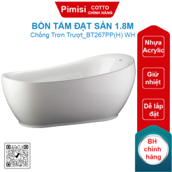 Bồn tắm Cotto BT267PP(H) WH đặt sàn 1.8M
