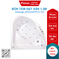 Bồn tắm Cotto BWA434PP(H) WH đặt sàn 1.2M massage