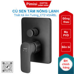 Củ sen tắm Cotto CT2145A#BL nóng lạnh âm tường màu đen