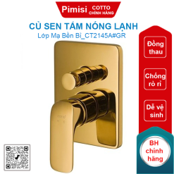 Củ sen tắm Cotto CT2145A#GR nóng lạnh âm tường màu vàng