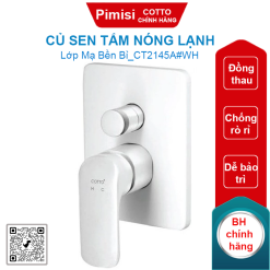 Củ sen tắm Cotto CT2145A#WH nóng lạnh âm tường màu trắng