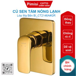 Củ sen tắm Cotto CT2146A#GR nóng lạnh âm tường màu vàng