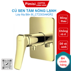 Củ sen tắm Cotto CT2303A#GR2 nóng lạnh âm tường màu vàng
