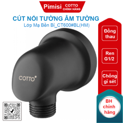 Cút nối tường Cotto CT600#BL(HM) âm tường màu đen
