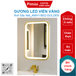 Gương soi Cotto AMH11B02-GOLDEN Led viền vàng