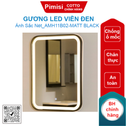 Gương soi Cotto AMH11B02-MATT BLACK Led viền đen