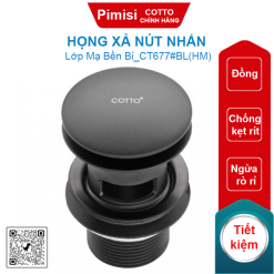 Họng xả Cotto CT677#BL(HM) nút nhấn màu đen
